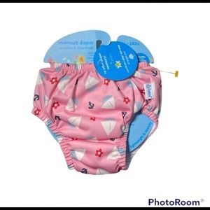 NWT IPLAY Swimsuit Diaper - Light Pink Sailboat - 6month